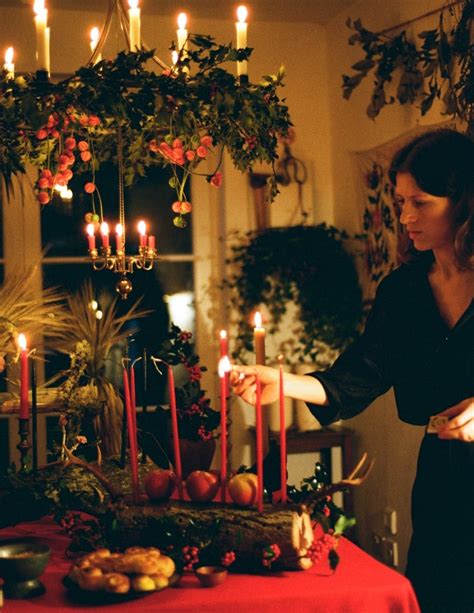 Invoking pagan deities during the creation of a yule log